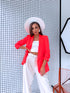 Neon orange, ONE SIZE jacket with gathered sleeves